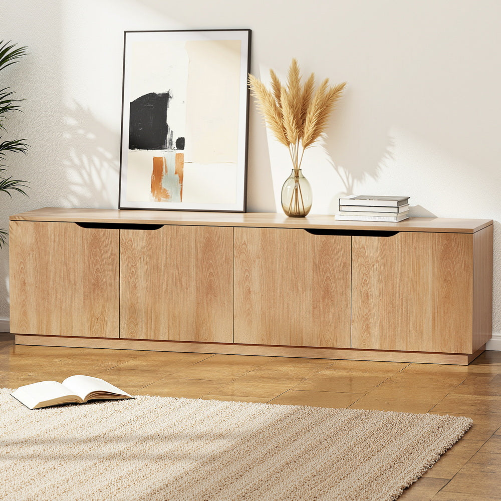 TV Unit Entertainment Unit with Storage Cabinet – 180cm Pine Finish