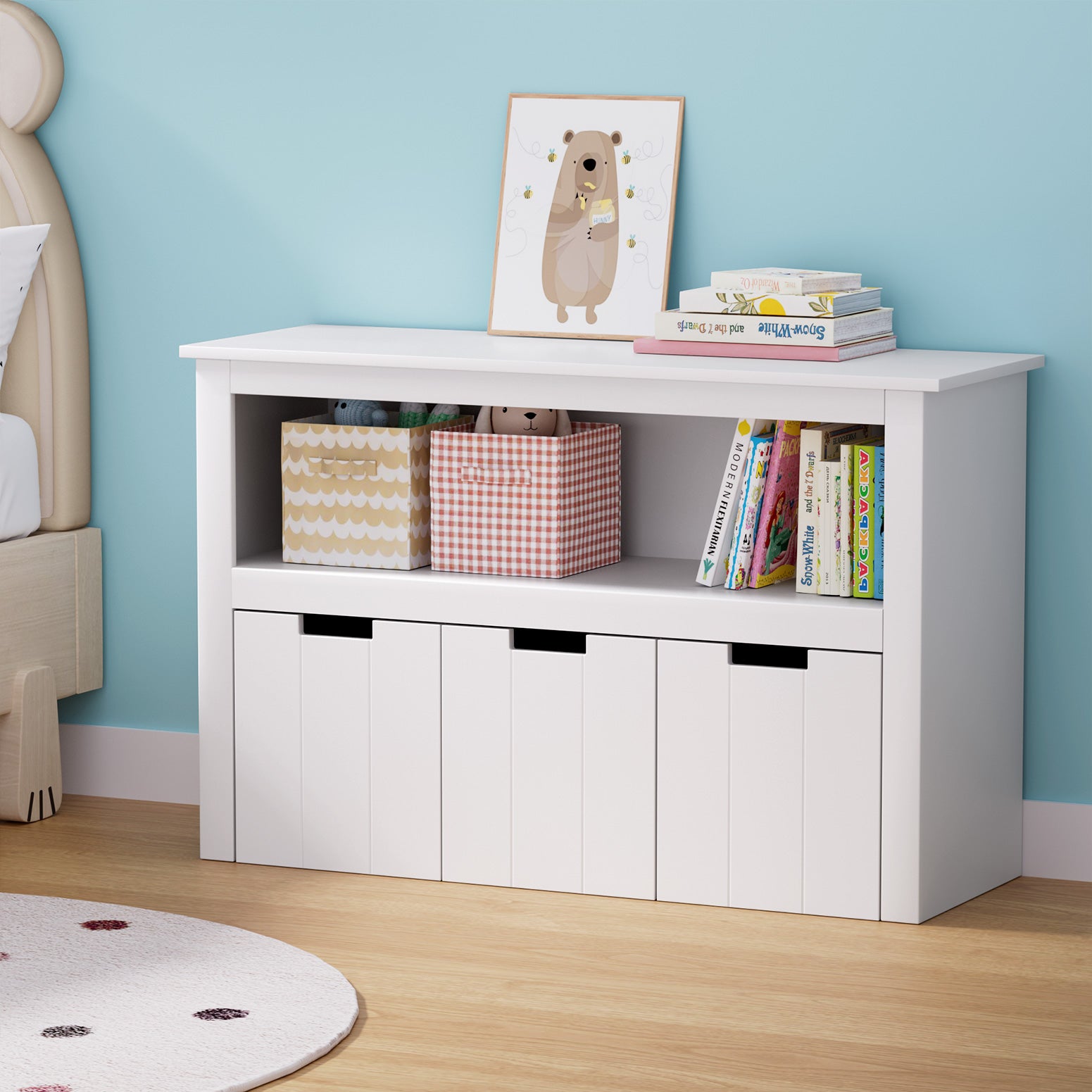Kids Bookshelf with 3 Drawers β Book & Toy Organiser