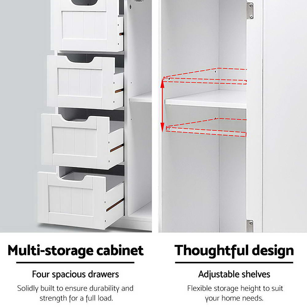 Artiss Bathroom Storage Cabinet with Drawers – White