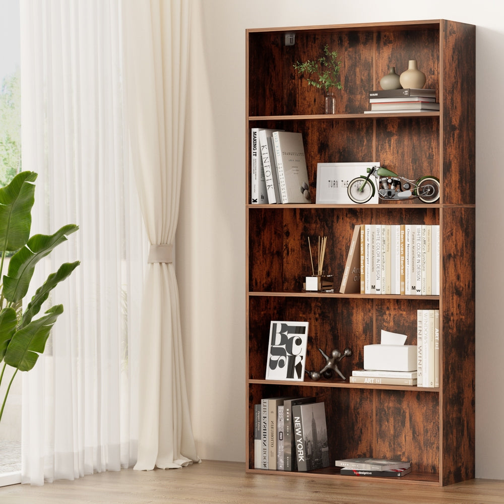 Bookshelf 5 Tiers Walnut
