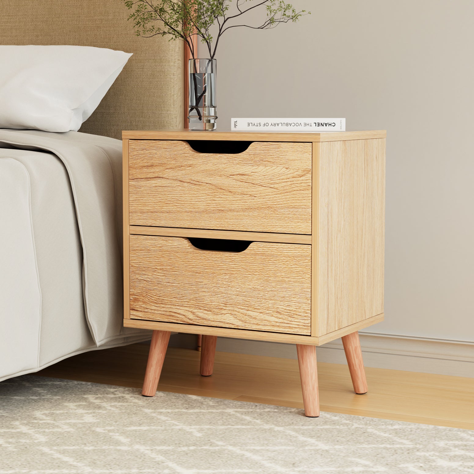 2-Drawer Nightstand – BODEN Pine