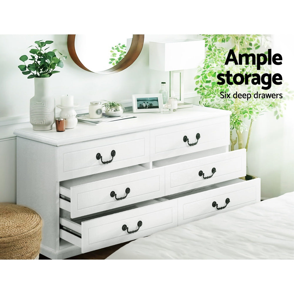 6 Chest of Drawers - KUBI White