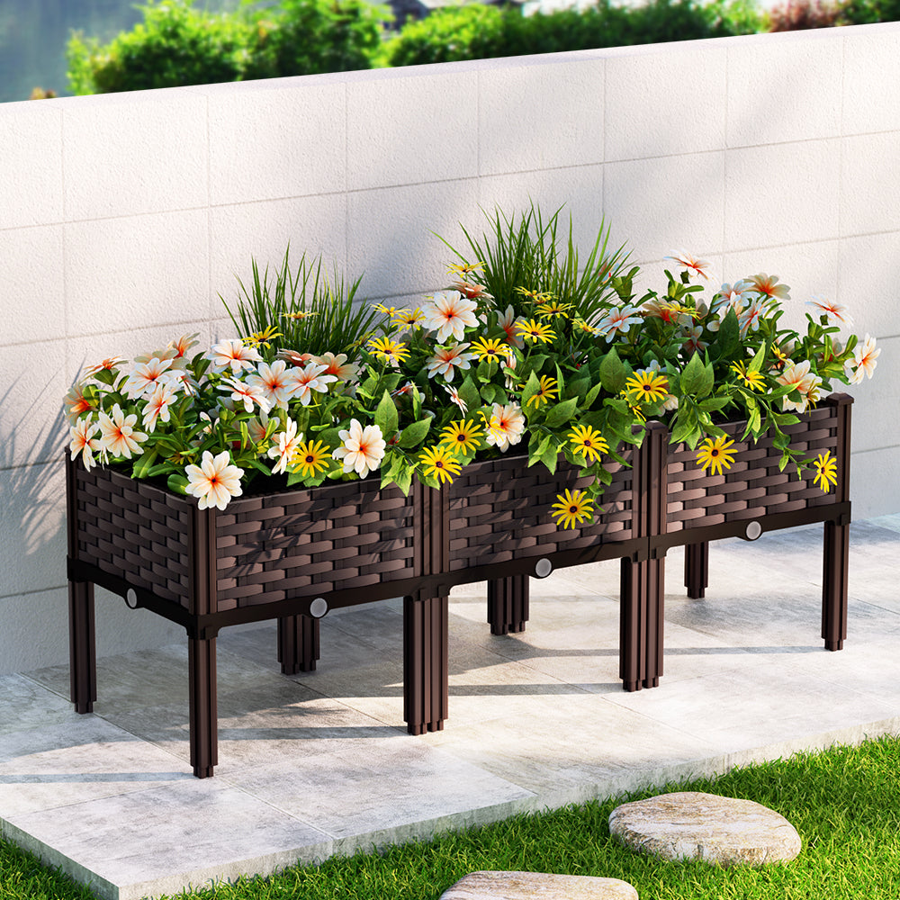 Green Fingers Garden Bed 120×40×36cm Raised PP Planter Box