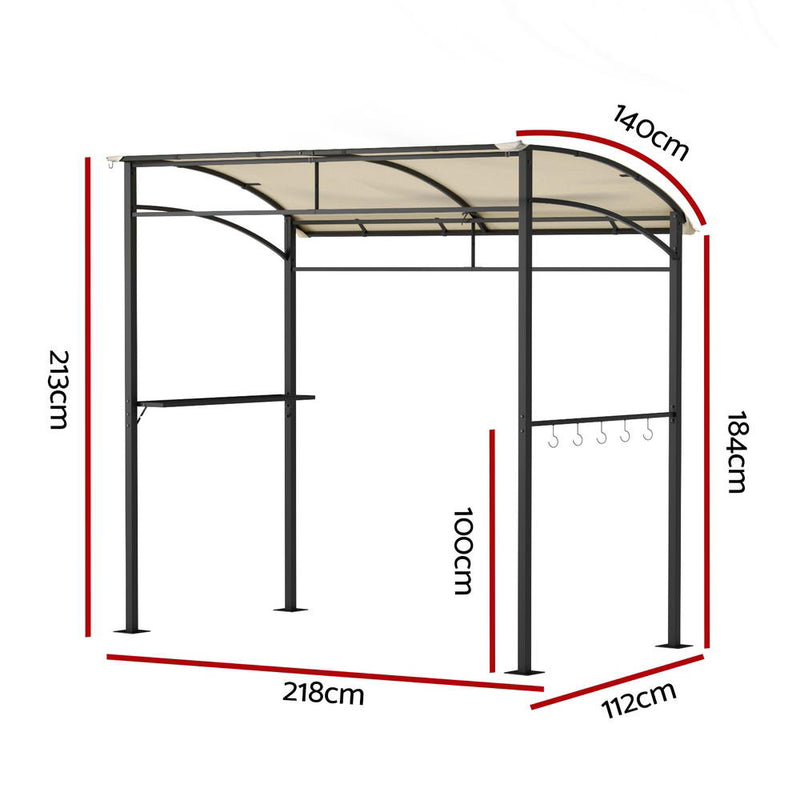 Instahut Gazebo – Outdoor BBQ Grill Patio Garden Marquee Shade Shelter (Beige)