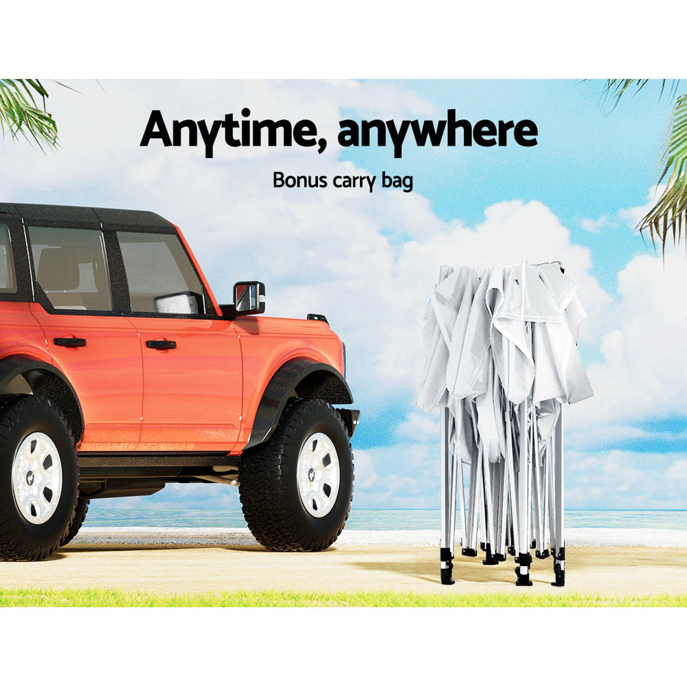 Instahut 3x6m Folding Pop Up Gazebo Mesh Wall White