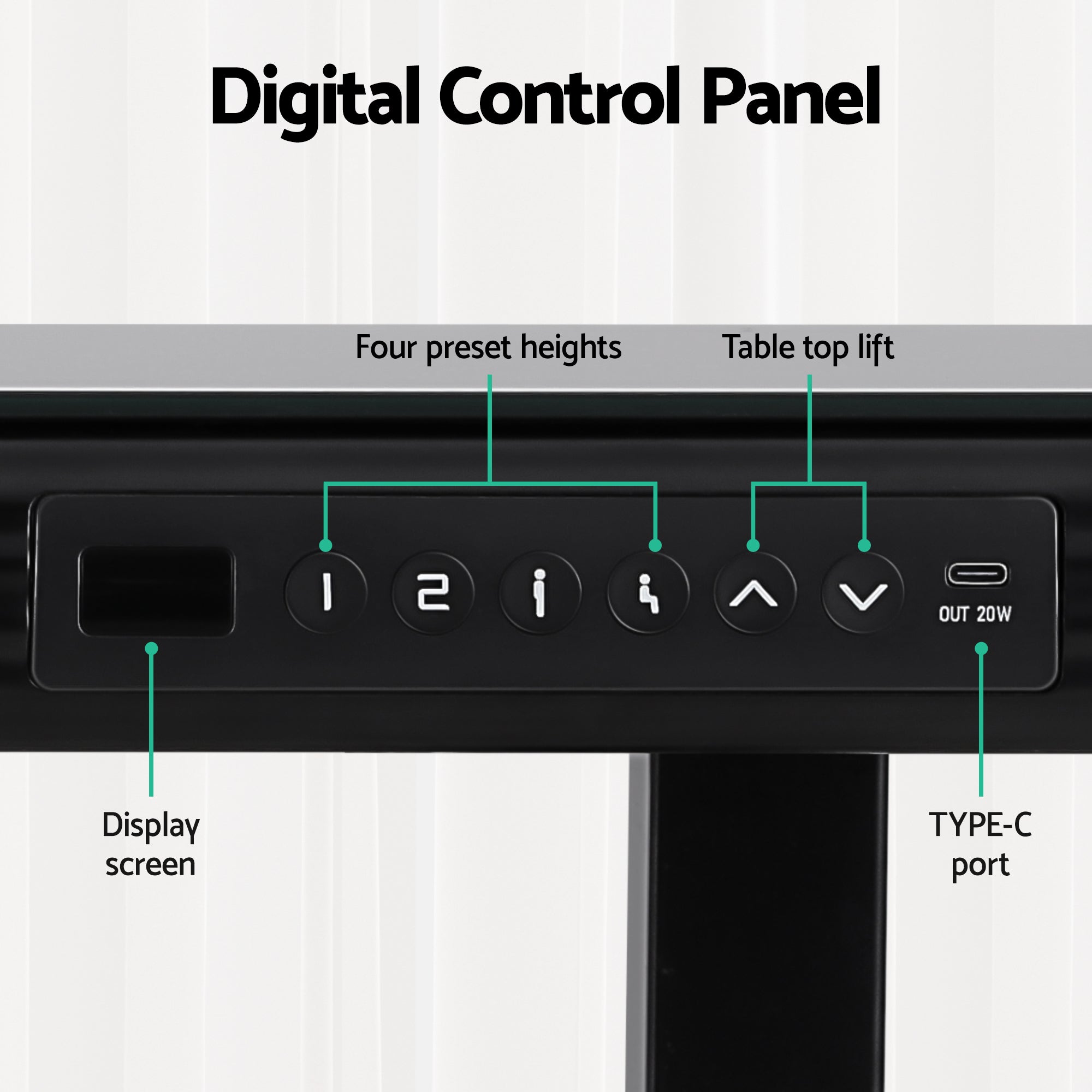 Artiss Motorised 120 cm Electric Standing Desk – Black