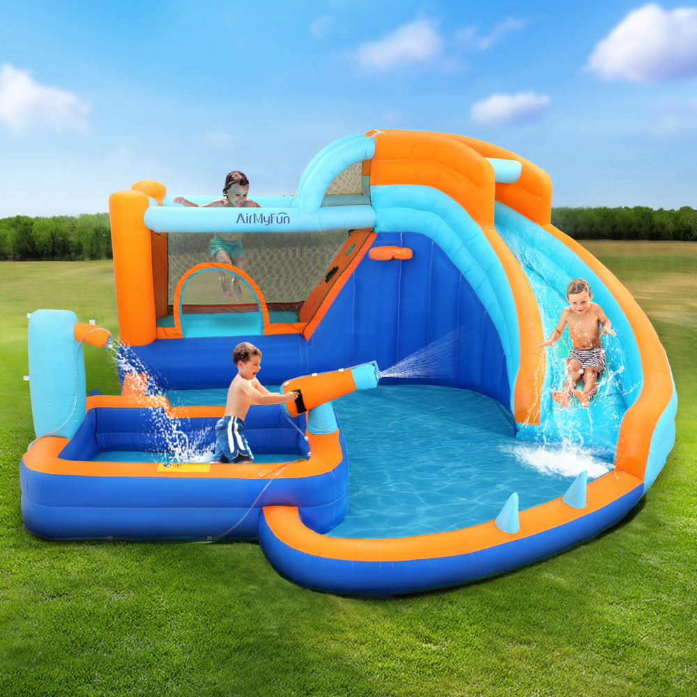 AirMyFun Kids Inflatable Pool, Water Slide & Jumping Castle