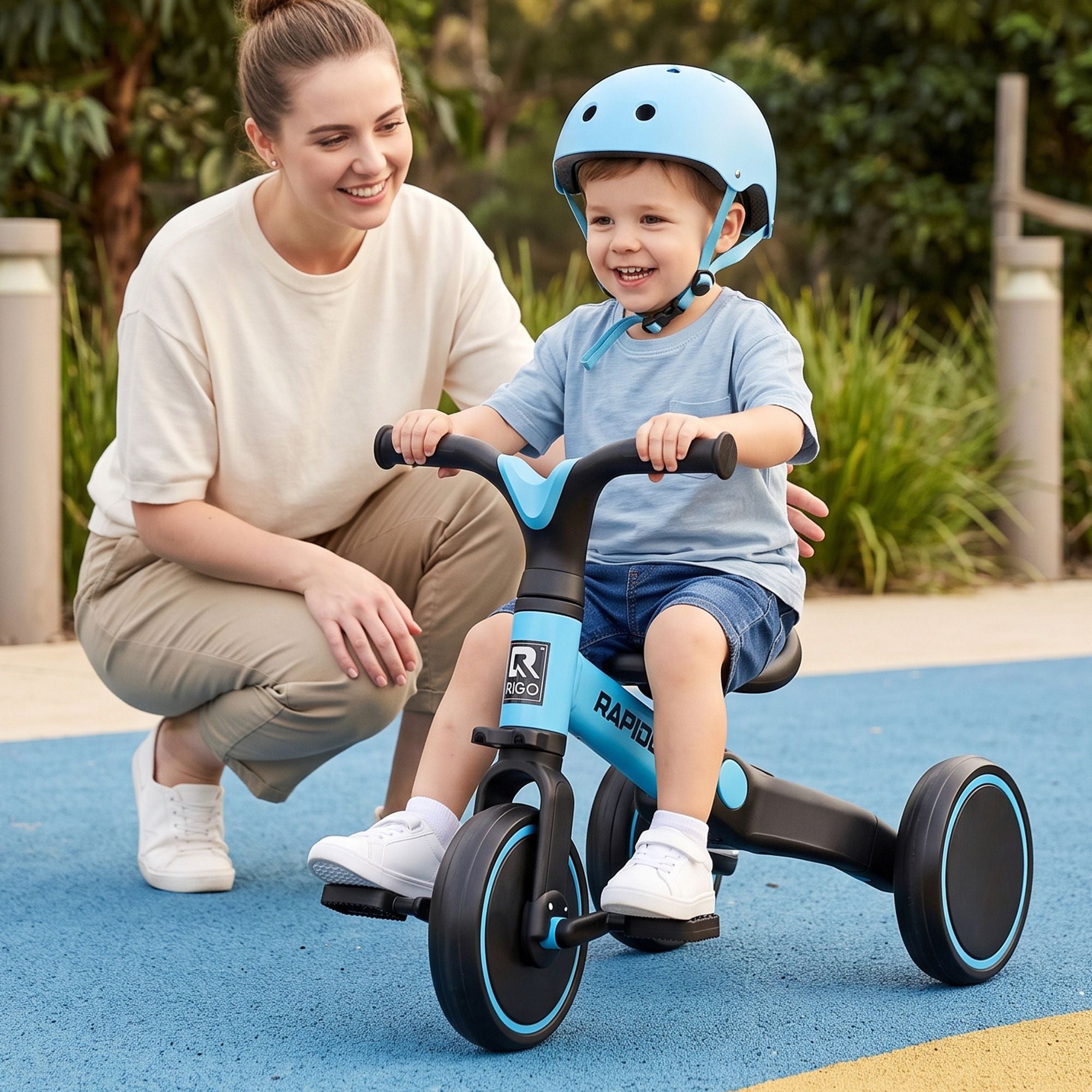 RIGO Kids Tricycle 3 Wheel Bike Blue 70cm