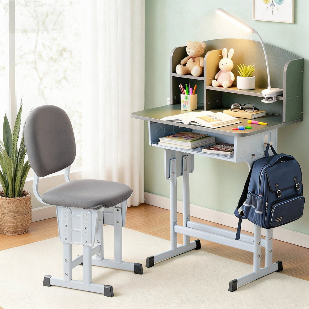 Keezi Kids Adjustable Study Desk with LED Lamp – Green