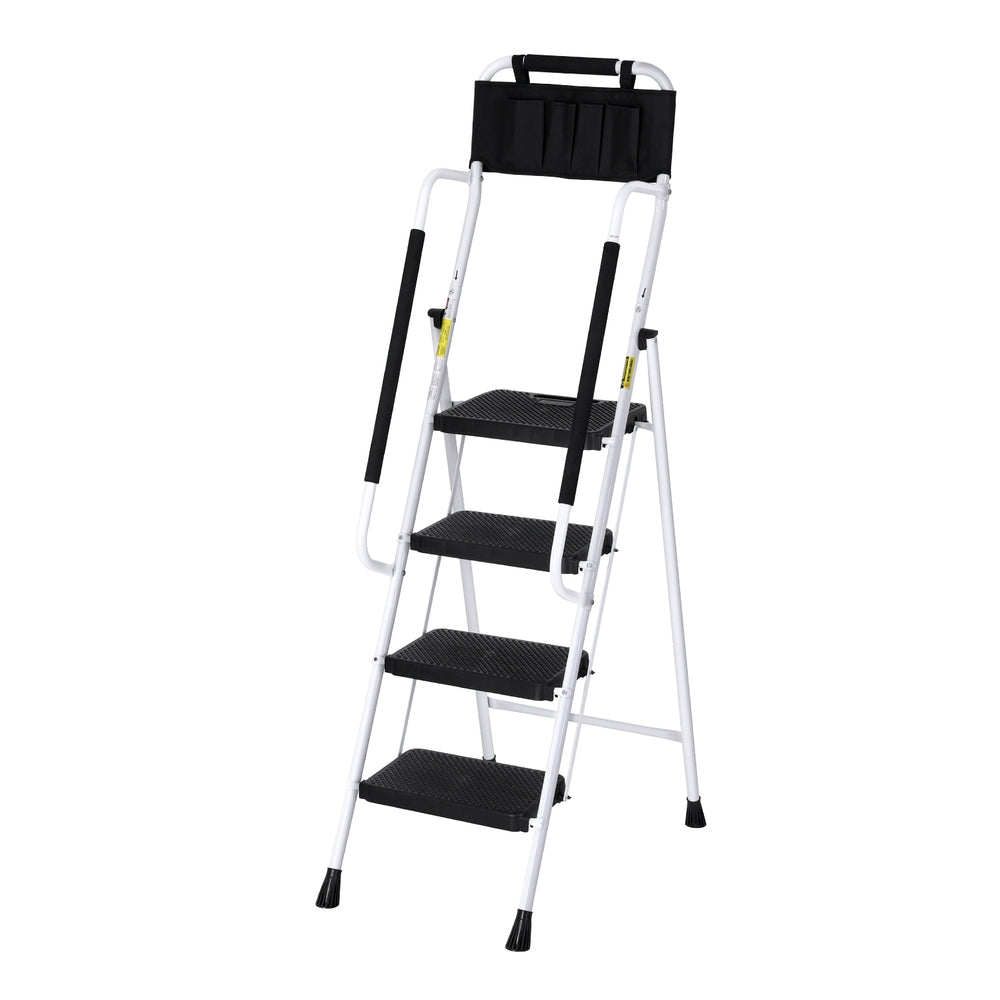 Giantz 4-Step Folding Ladder β Steel, Platform & Handrails