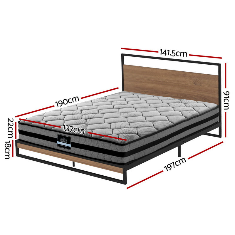 Double Metal Bed Frame with Mattress