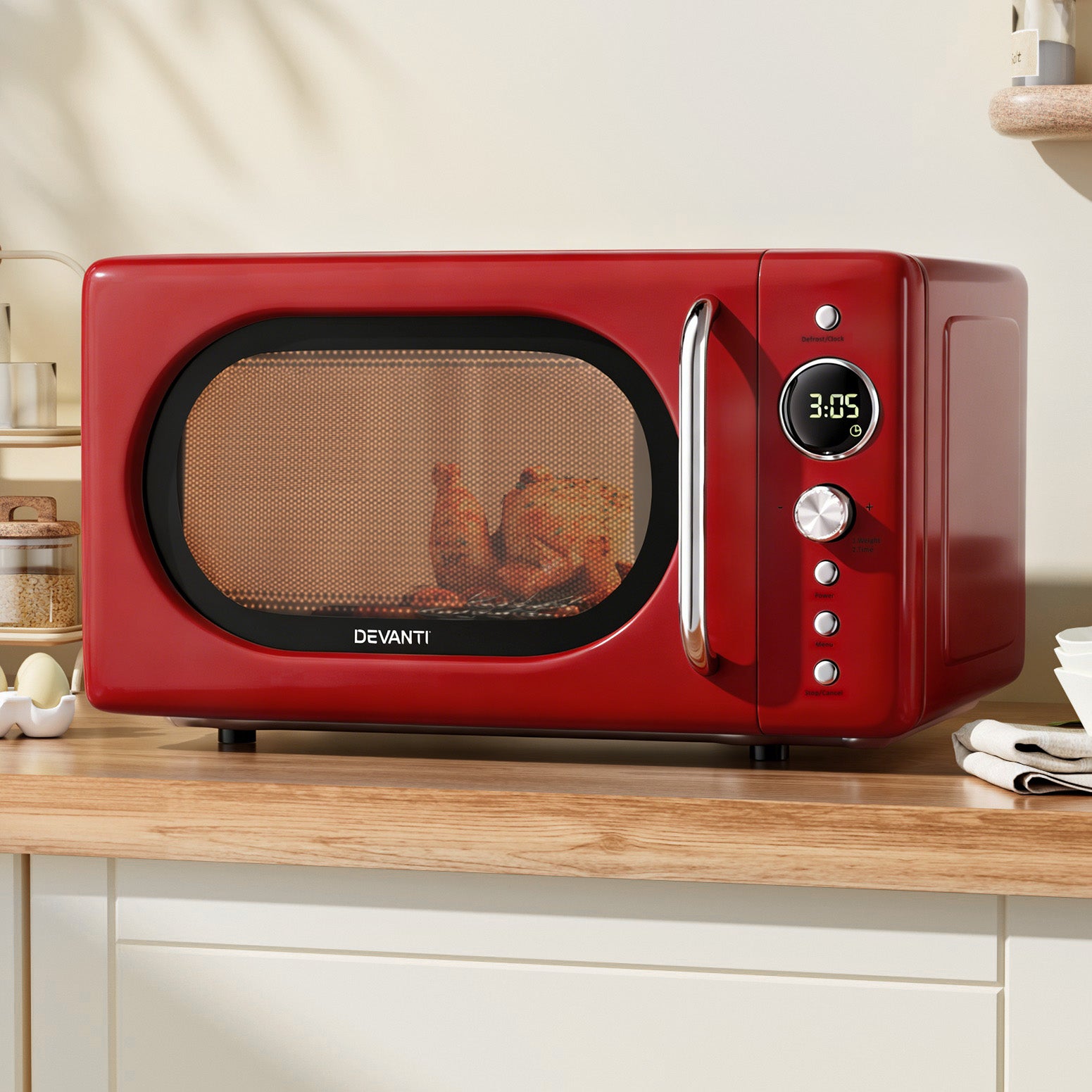 Devanti 20L Microwave Oven 700W β Red