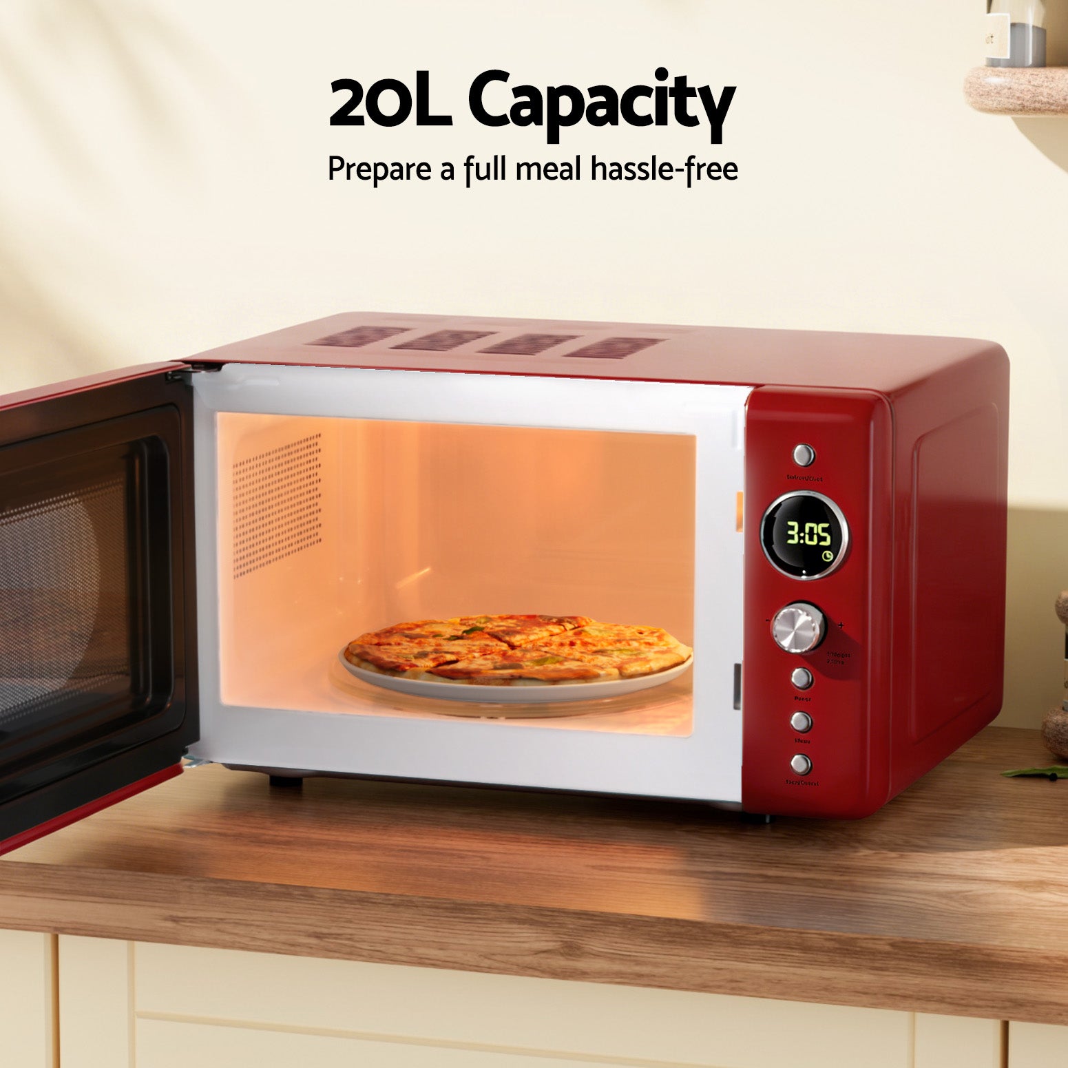 Devanti 20L Microwave Oven 700W β Red