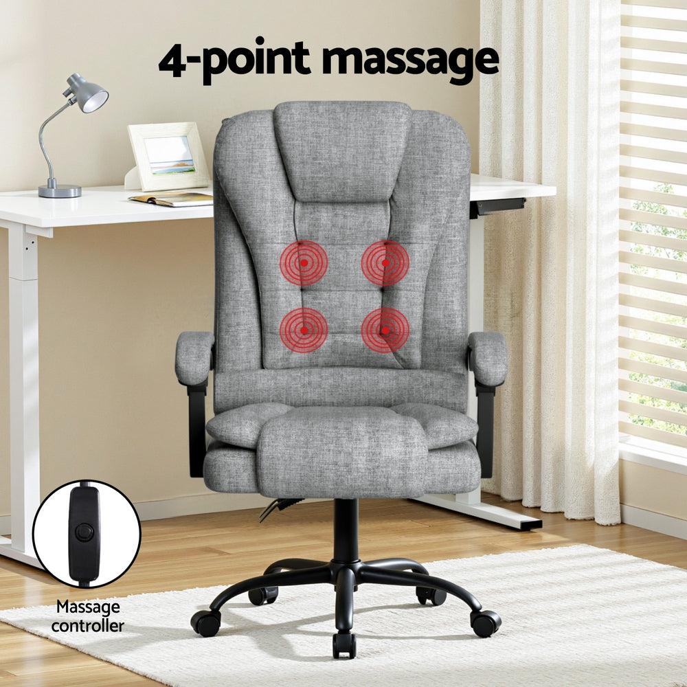 Executive Office Chair – 4-Point Massage, Adjustable Ergonomic Recline