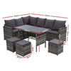 Outdoor Sofa Lounge Set – Grey with Cover