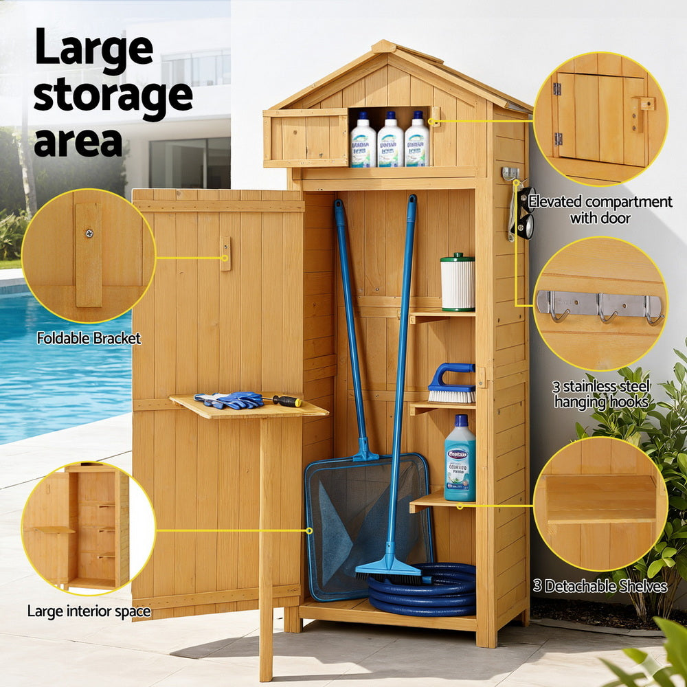 Gardeon Outdoor Storage Cabinet with Folding Table