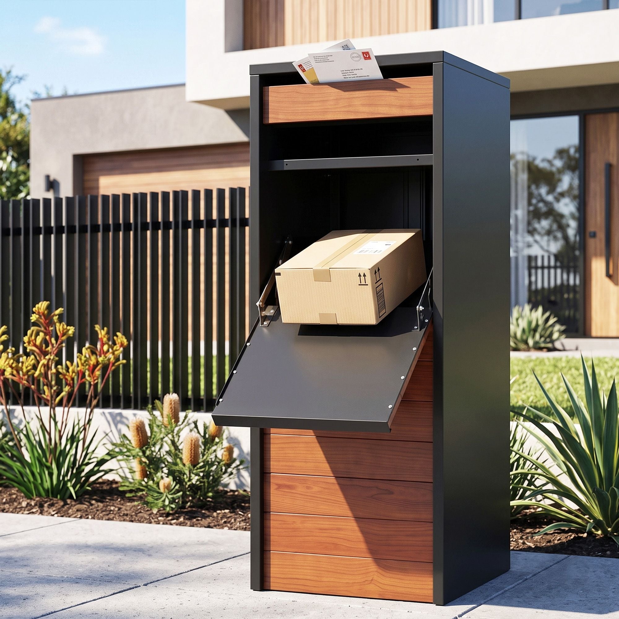 Gardeon Parcel Drop Box & Letterbox – Walnut