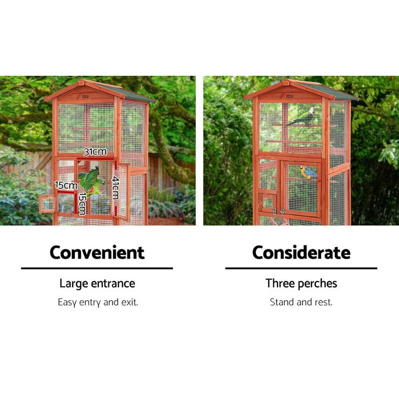 i.Pet XL Wooden Bird Cage Aviary 168cm