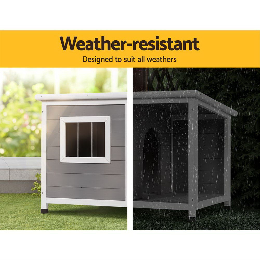 i.Pet Large Wooden Dog Kennel House – Log Style