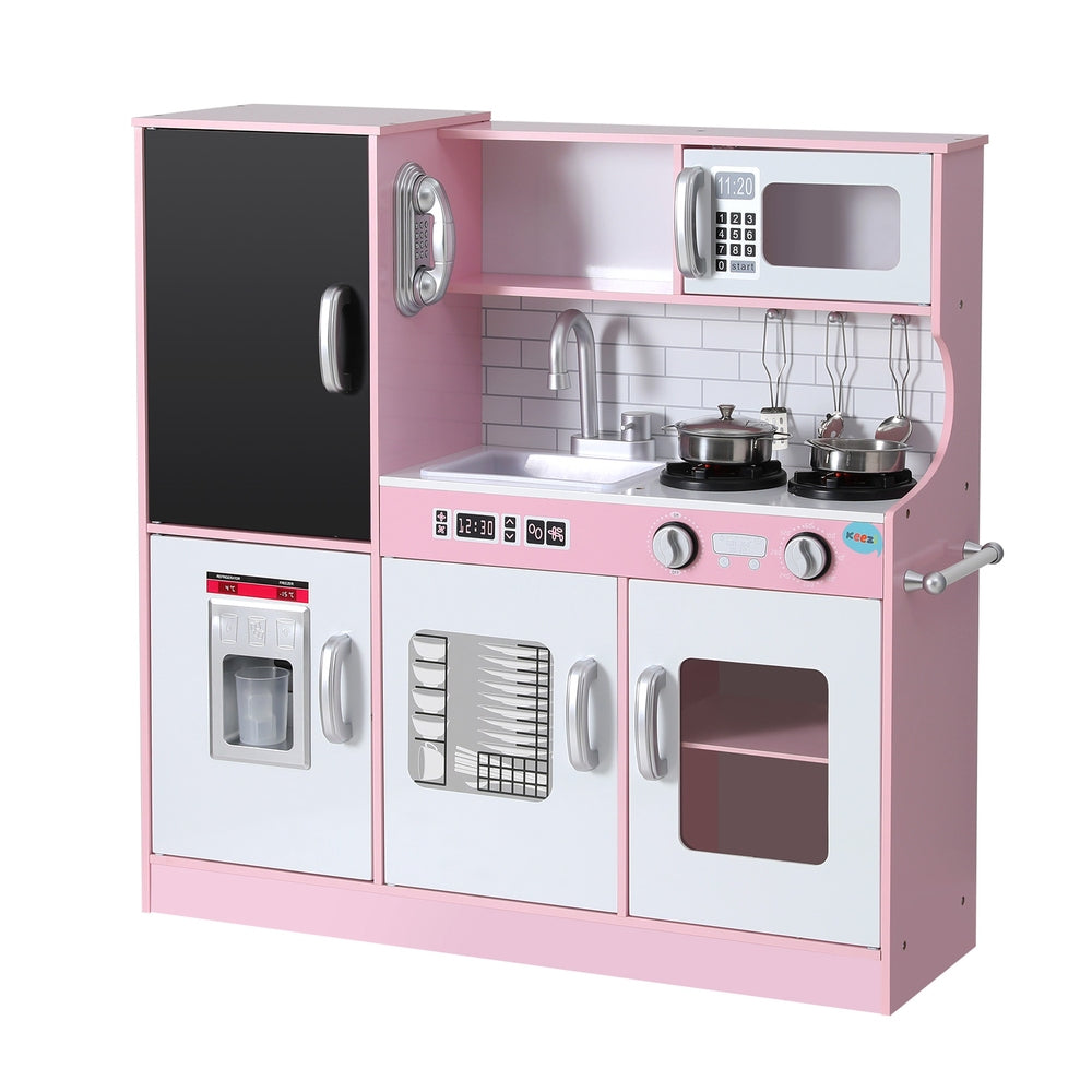 Keezi Wooden Pretend Kitchen Play Set 80cm Pink