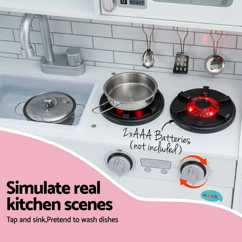 Kids Wooden Kitchen Playset 80CM – White