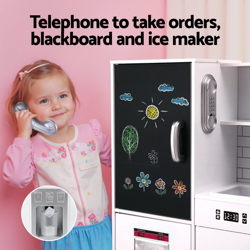 Kids Wooden Kitchen Playset 80CM – White