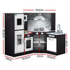 Kids Wooden Kitchen Playset with Sounds & Lights – Black