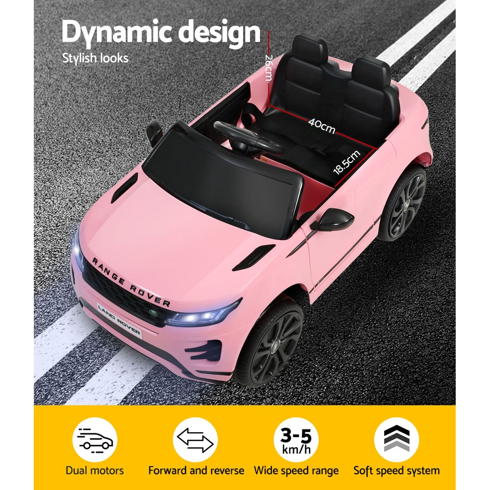 Kids Electric Ride-On Car – Land Rover Licensed (12V, Pink)