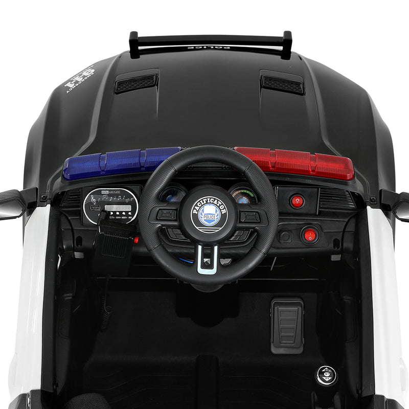 Rigo Kids Electric Patrol Police Car – 12V Battery Powered (Black)