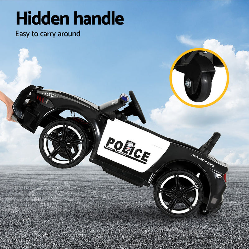 Rigo Kids Electric Patrol Police Car – 12V Battery Powered (Black)