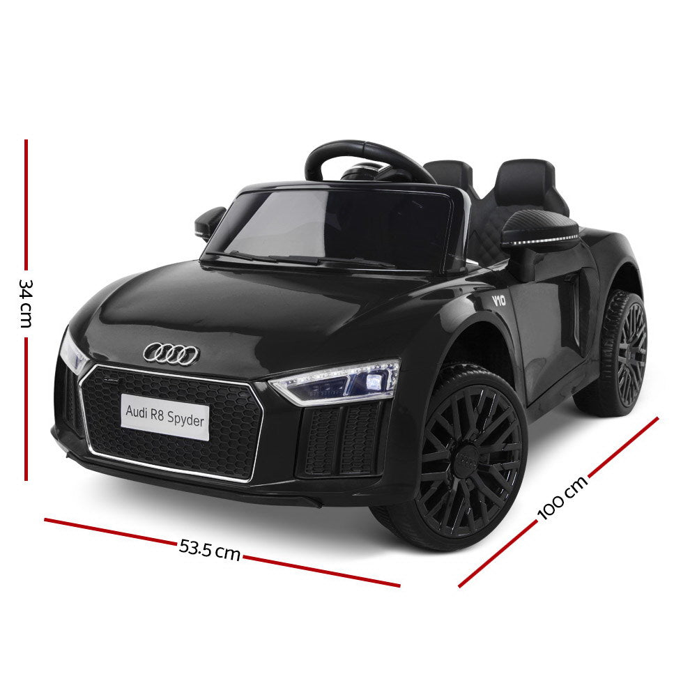 Kids Electric Ride-On Car – Audi R8 Licensed Sports Car (Black)