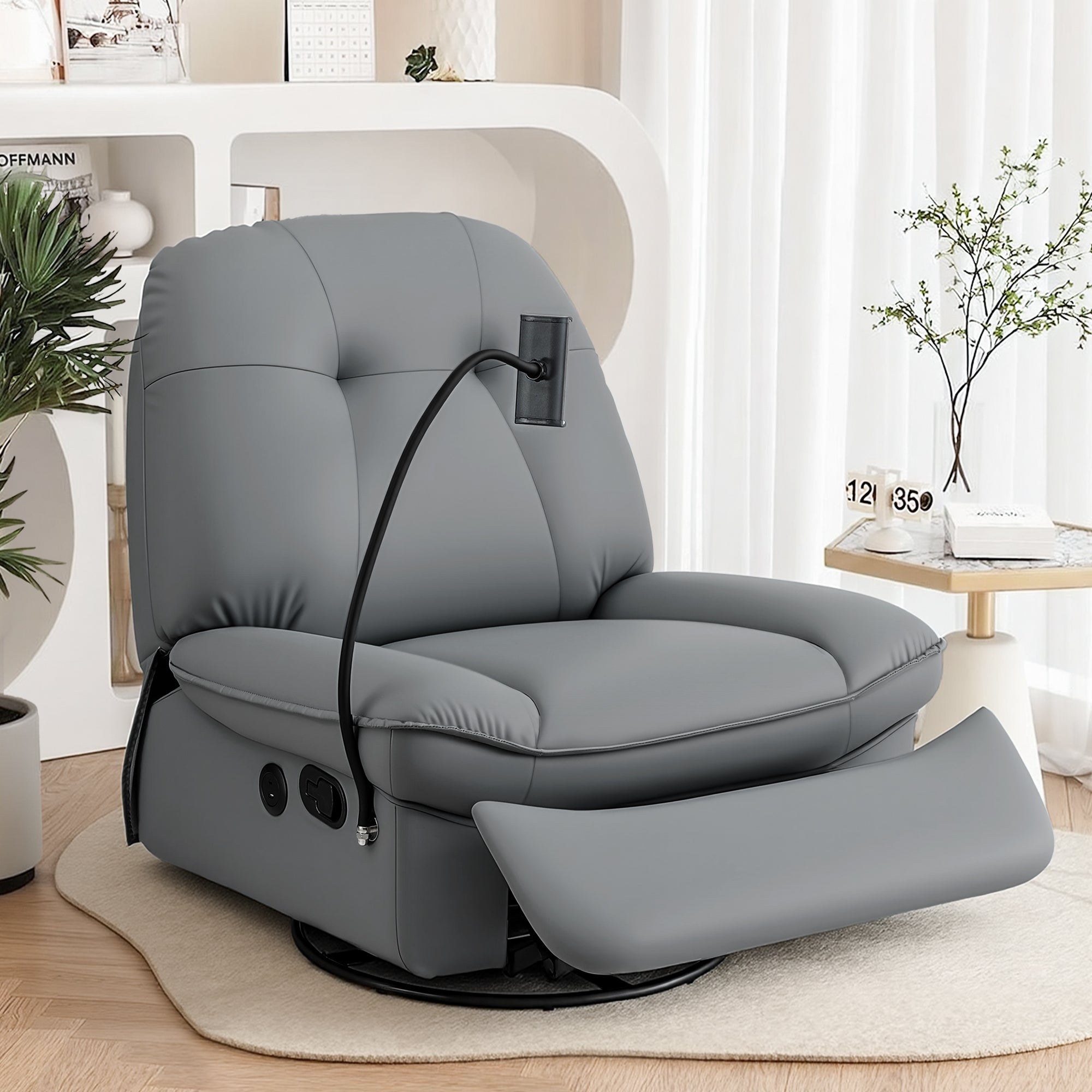 Artiss Swivel Rocker Recliner Chair with USB