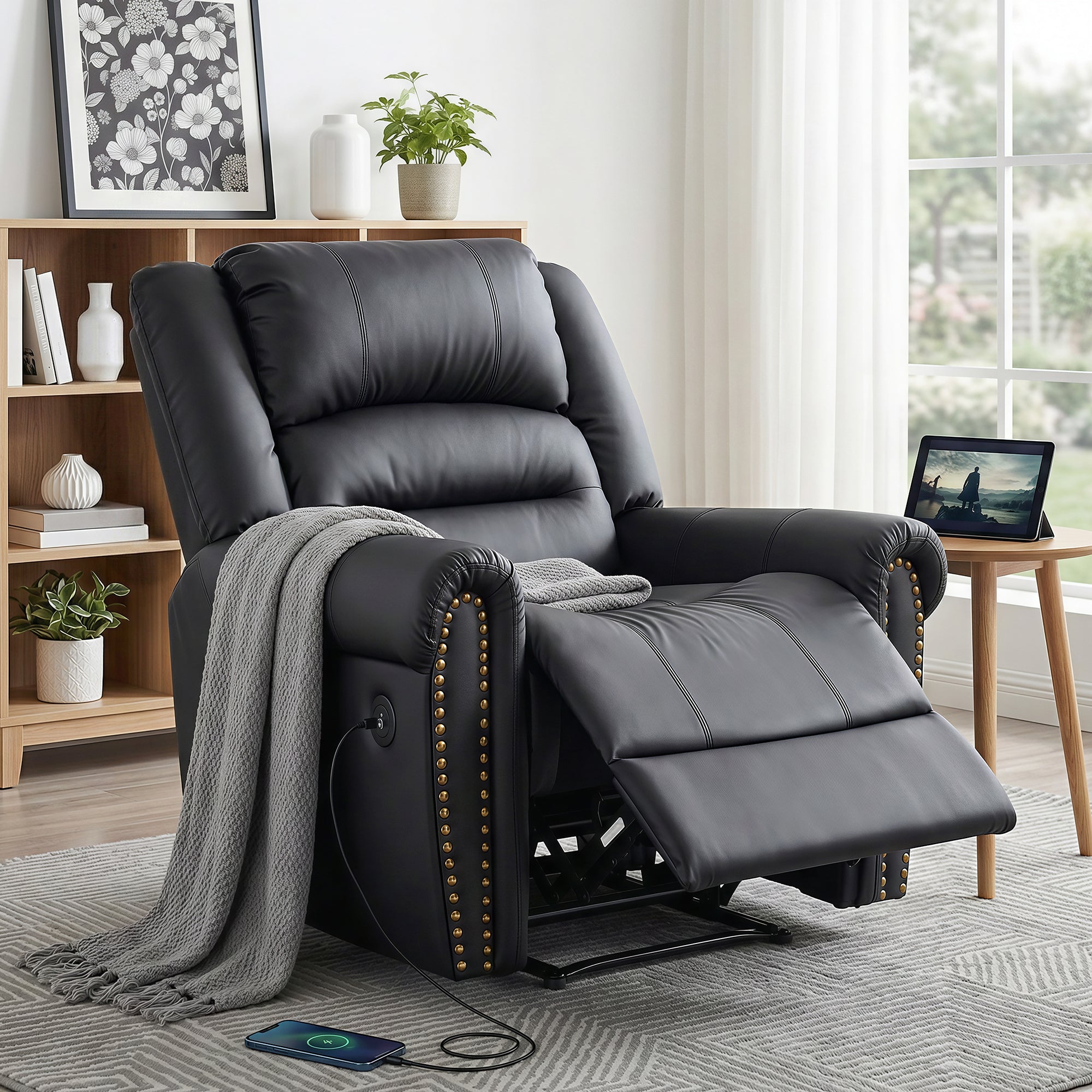 Artiss Manual Recliner Armchair with USB Charging