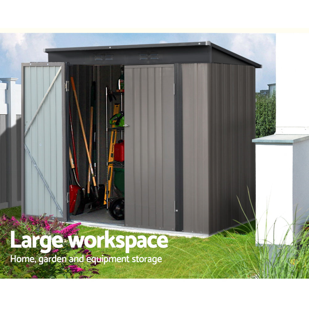 Garden Shed 1.95x1.31m – Steel Outdoor Storage with Double Doors