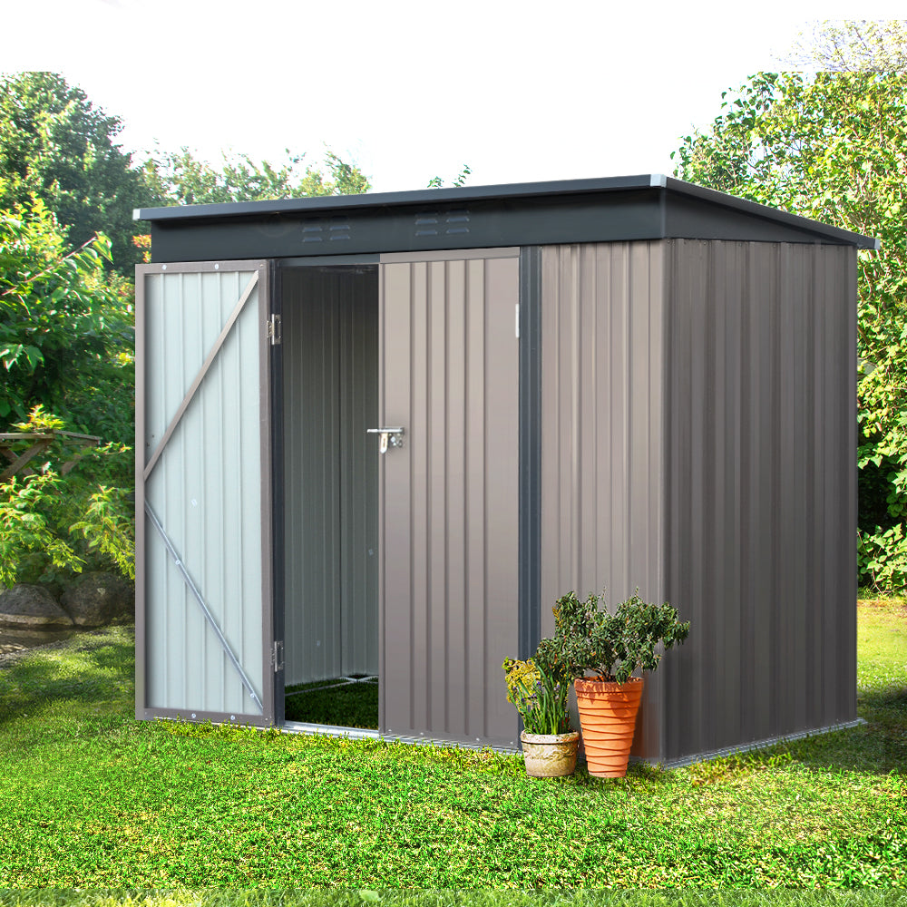 Garden Shed 2.31x1.31m – Metal Outdoor Storage with Double Doors
