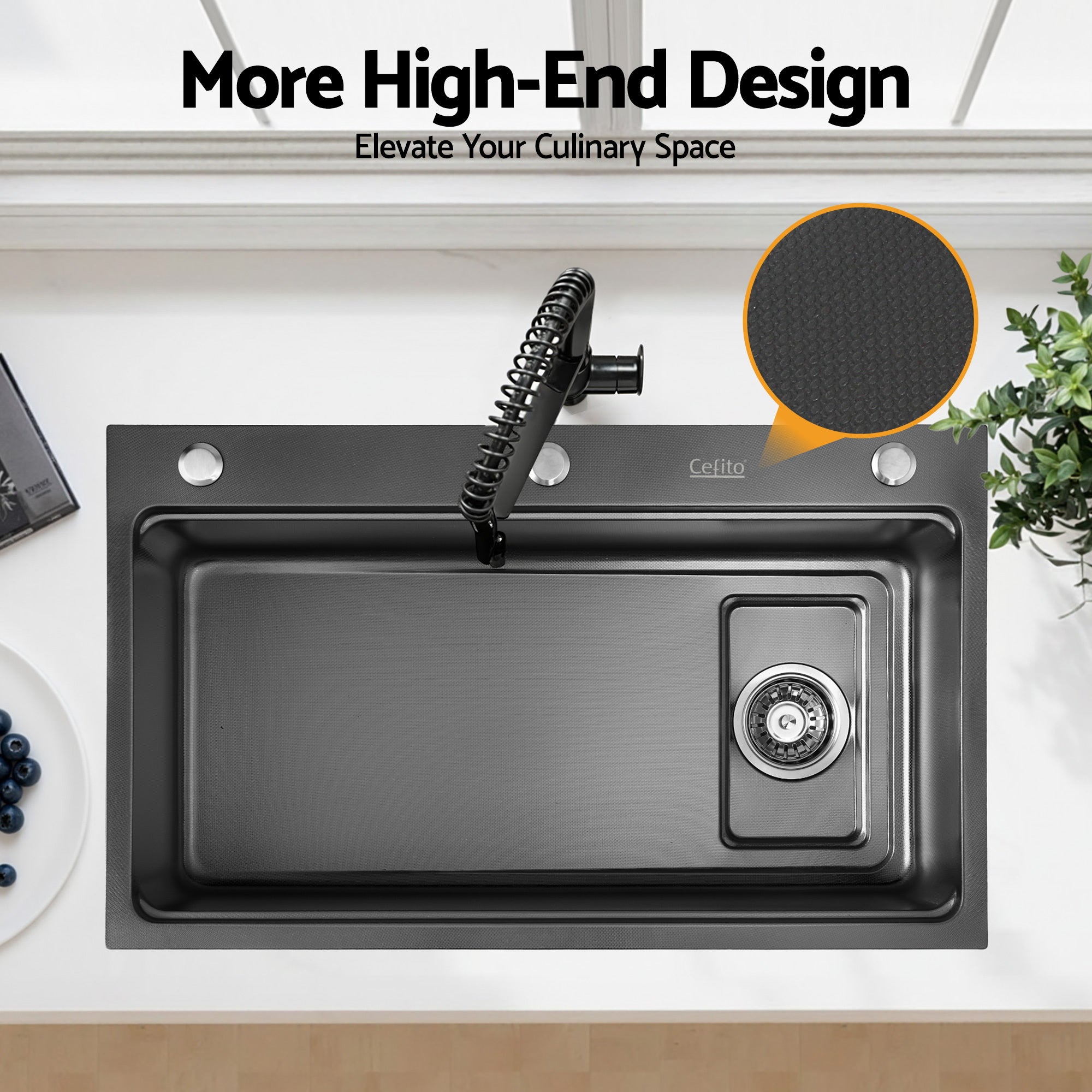 Cefito 304 Stainless Steel Bar Sink β Millet Grain