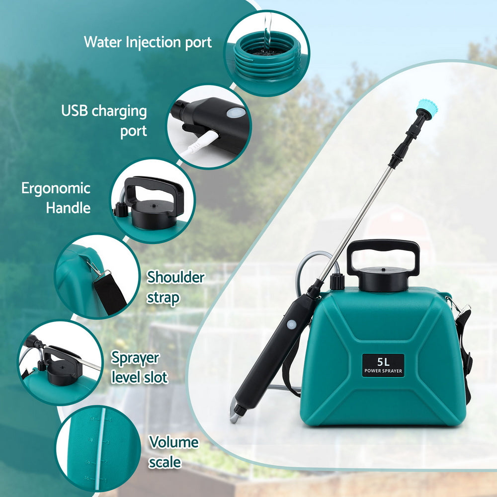 Giantz 5L Electric Garden Sprayer – USB Rechargeable