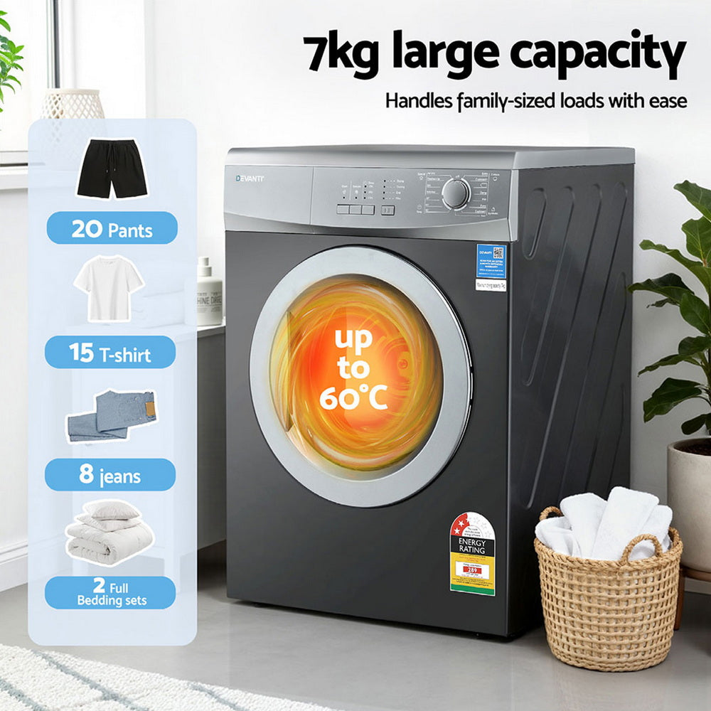 Devanti 7kg Vented Tumble Dryer – Grey