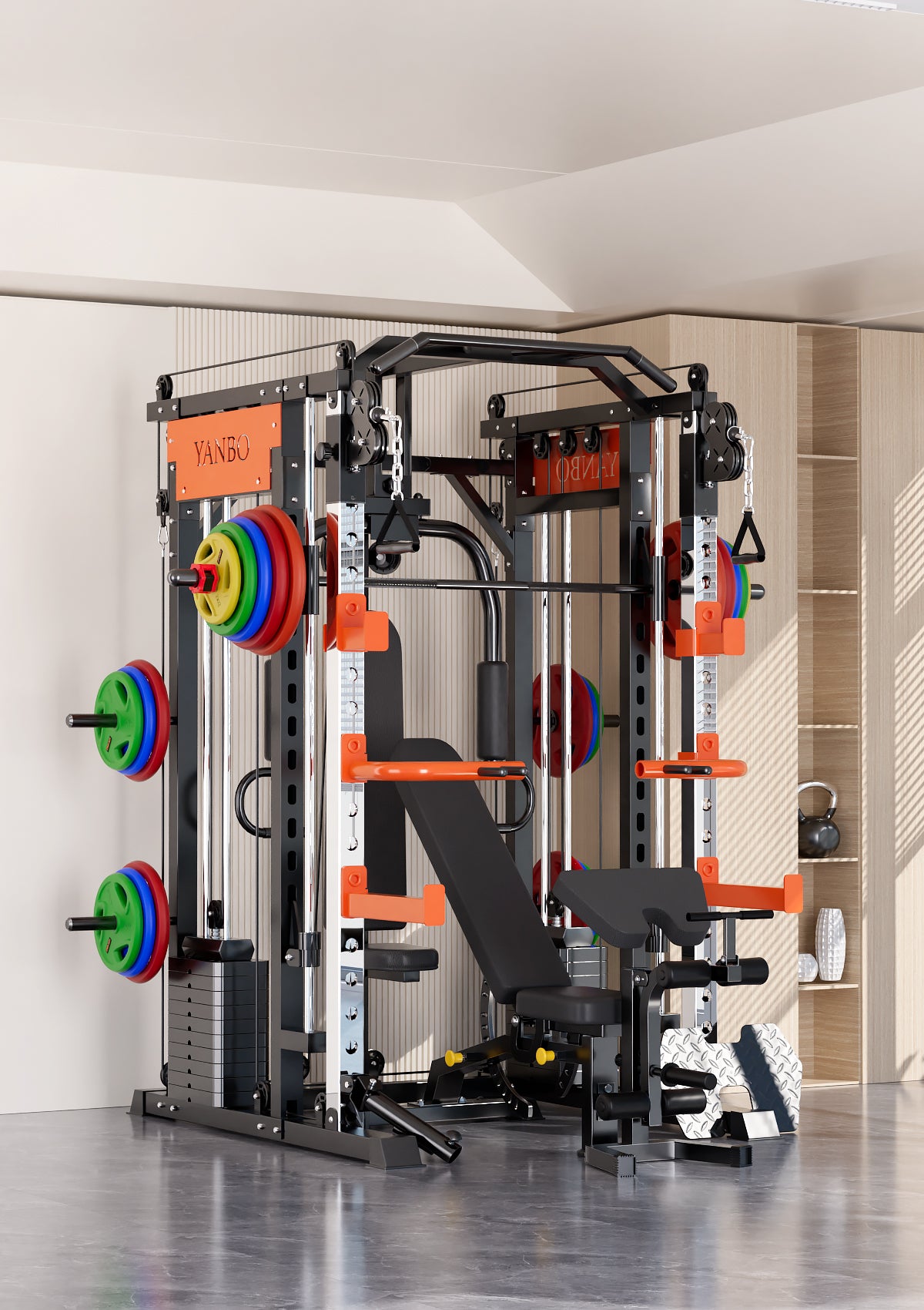 SmartFit M1 Ultra Multi-Function Smith Machine β Leg Press, Chest Fly & 130 kg Load