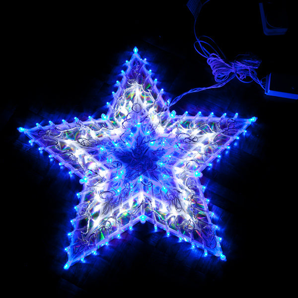 120 Led Blue/White Star Christmas Motif