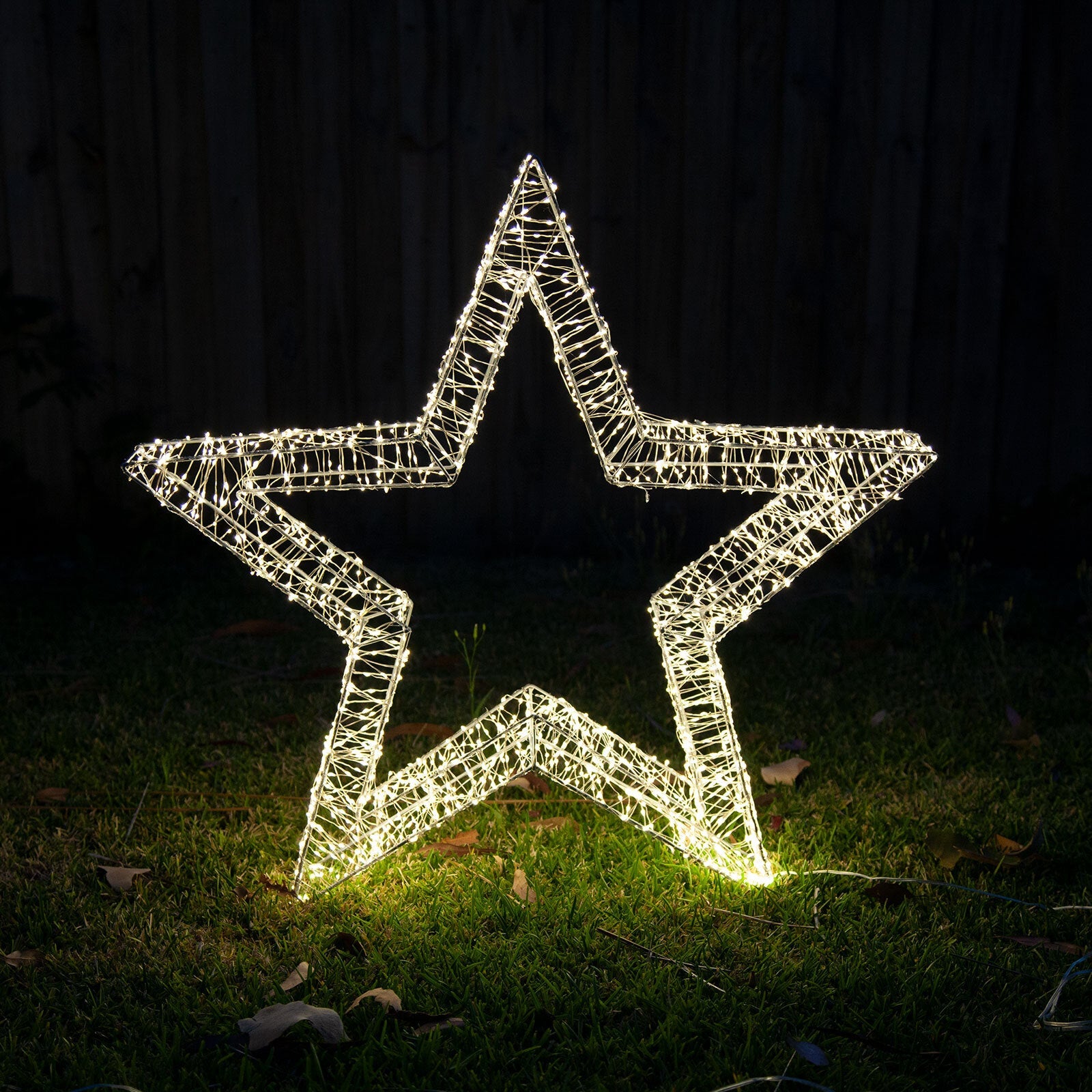 3D Frame Led Star Warm White Medium