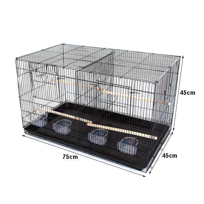 Samland Set of 3 Breeding Bird Cages – With Center Divider & Stand