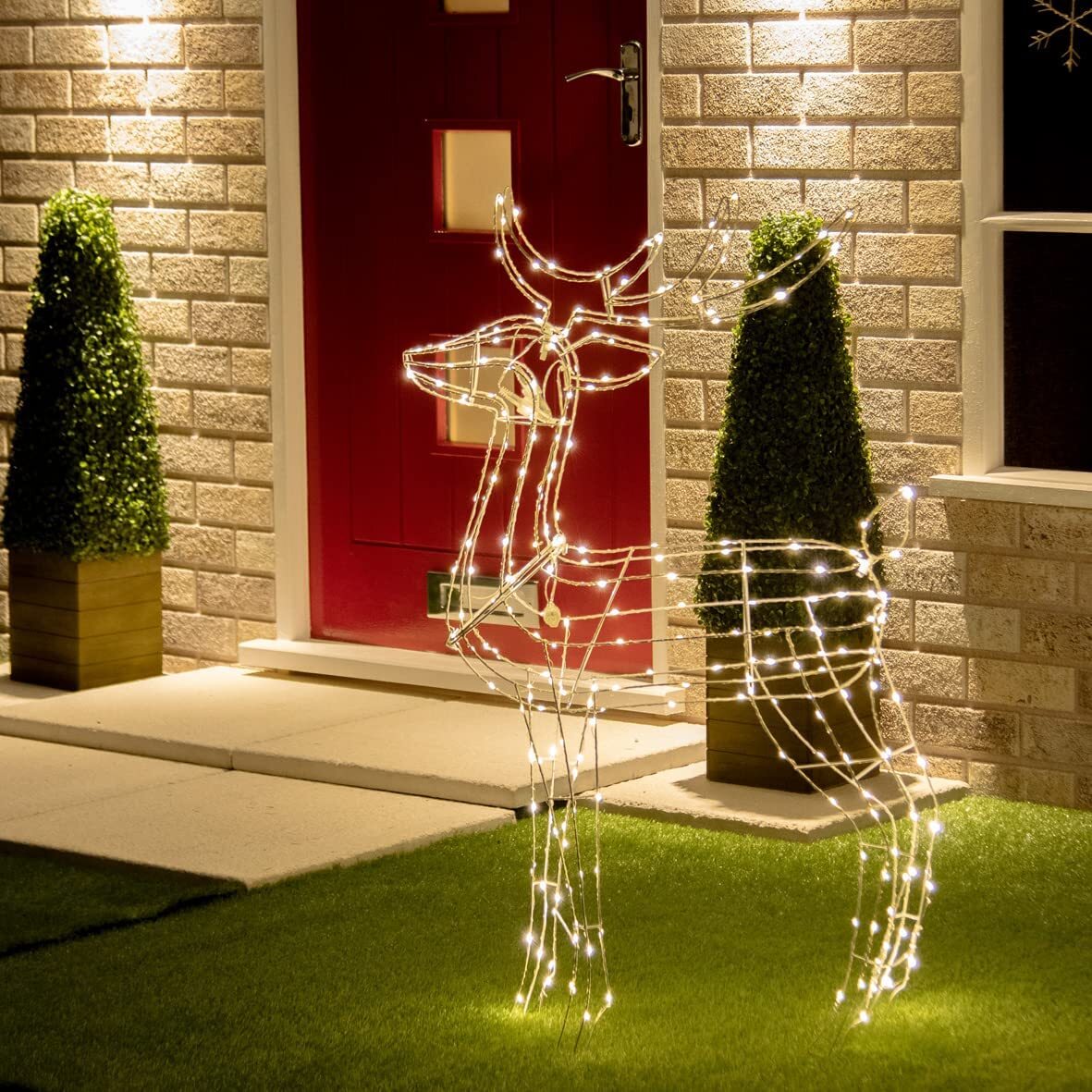 Led Warm White Copper Wired 3d Standing Reindeer