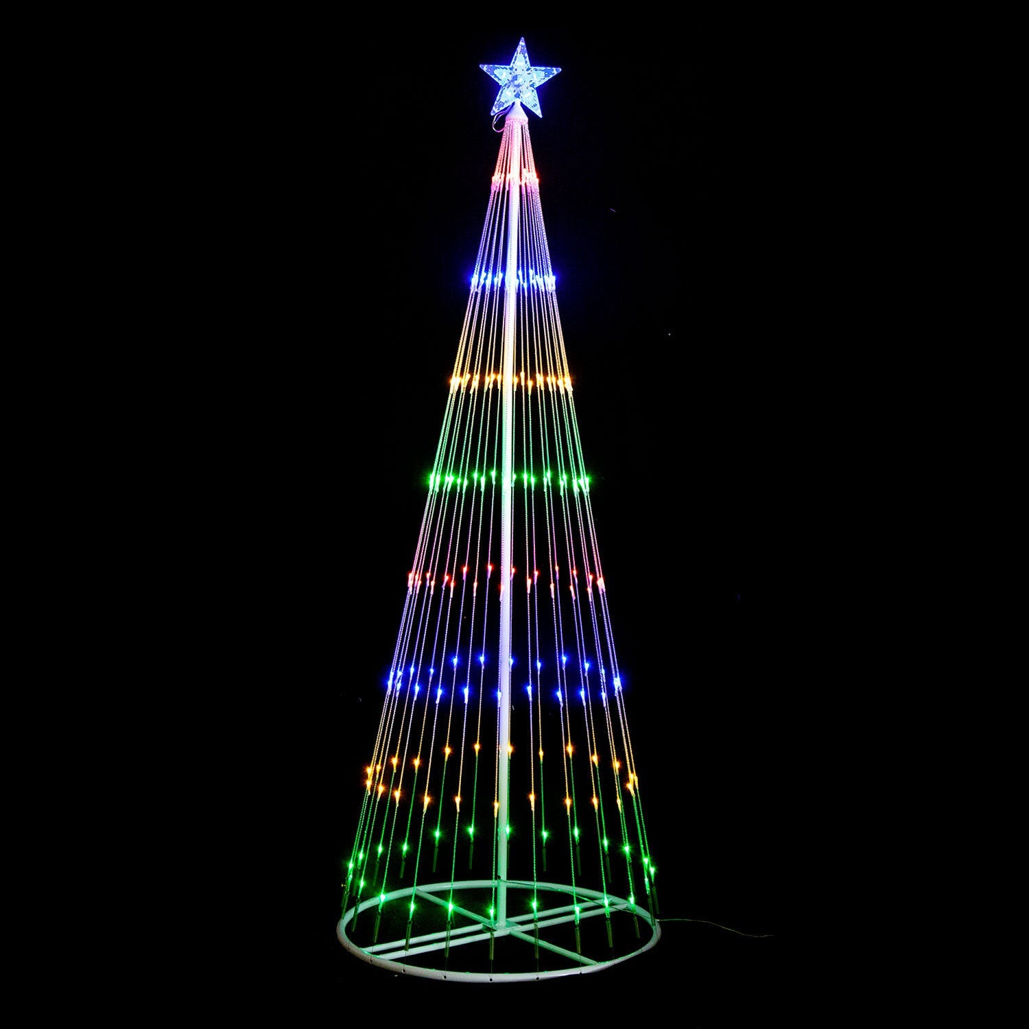 Circling Led Light Christmas Tree With Star