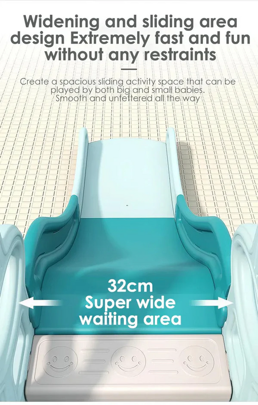 Kids Outdoor Slide & Swing Set with Basketball Hoop - Blue