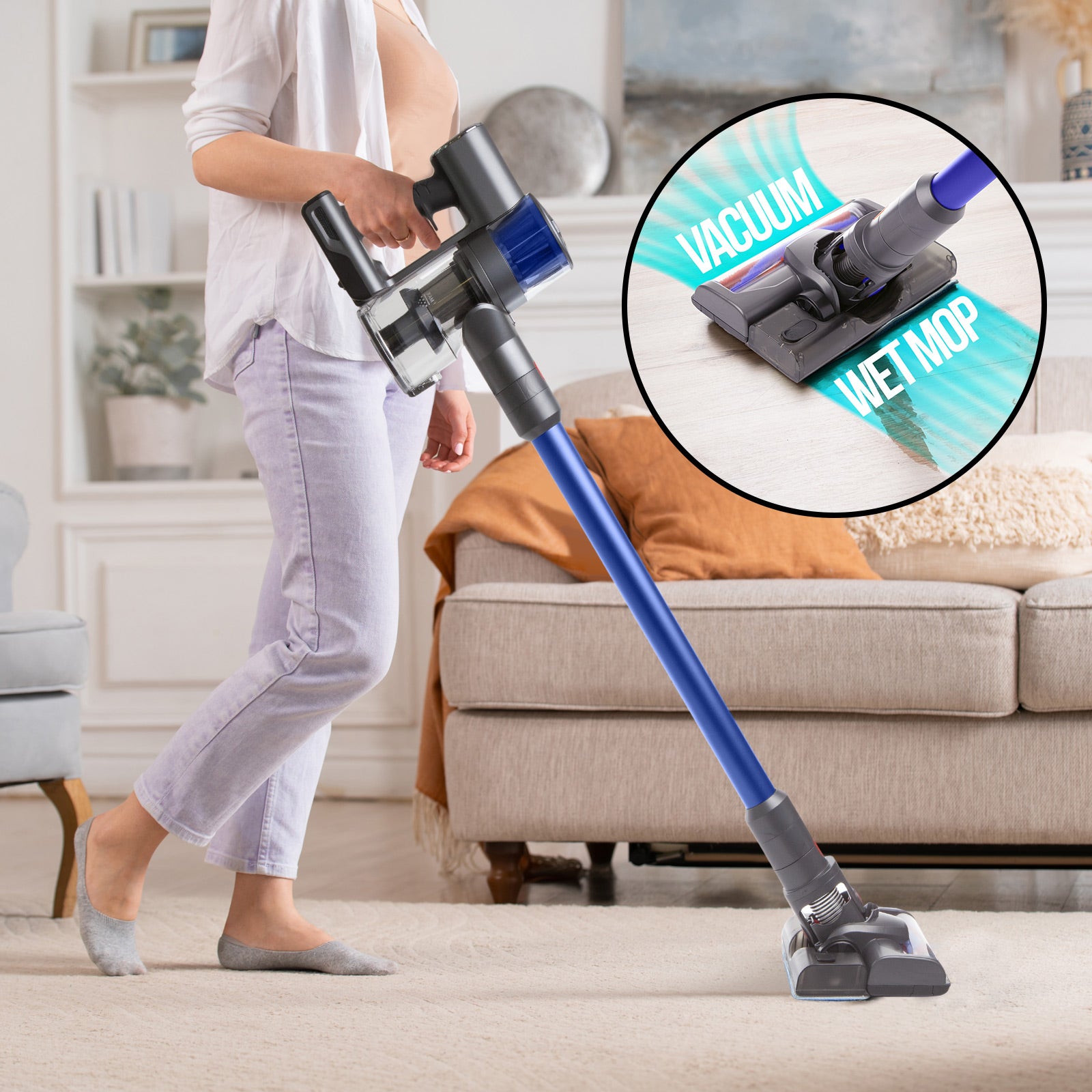 MyGenie H2O Pro 2-in-1 Cordless Stick Vacuum β Blue