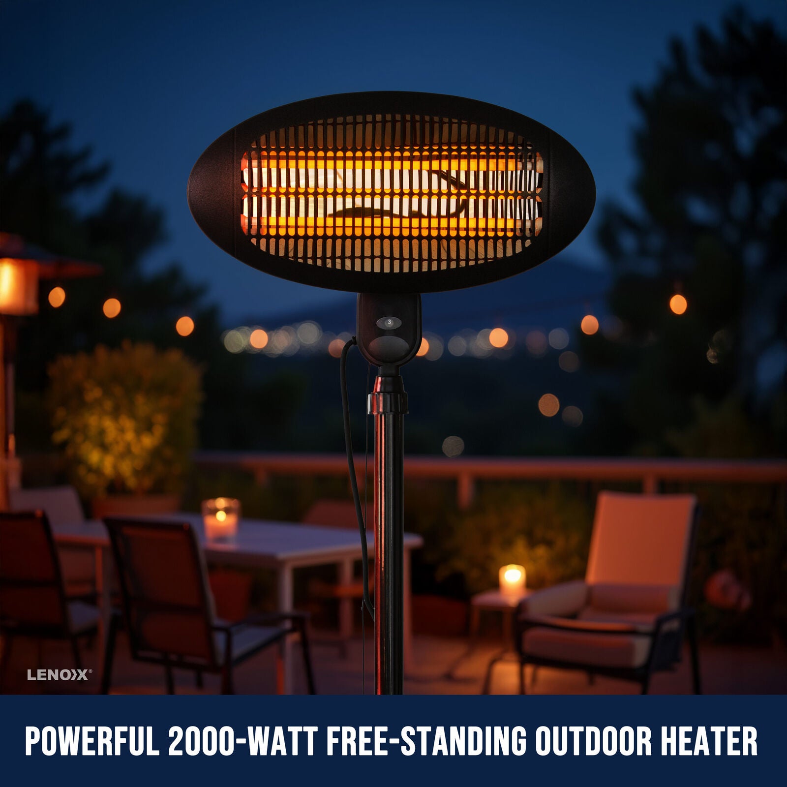 Devanti 2000W Free Standing Electric Patio Heater