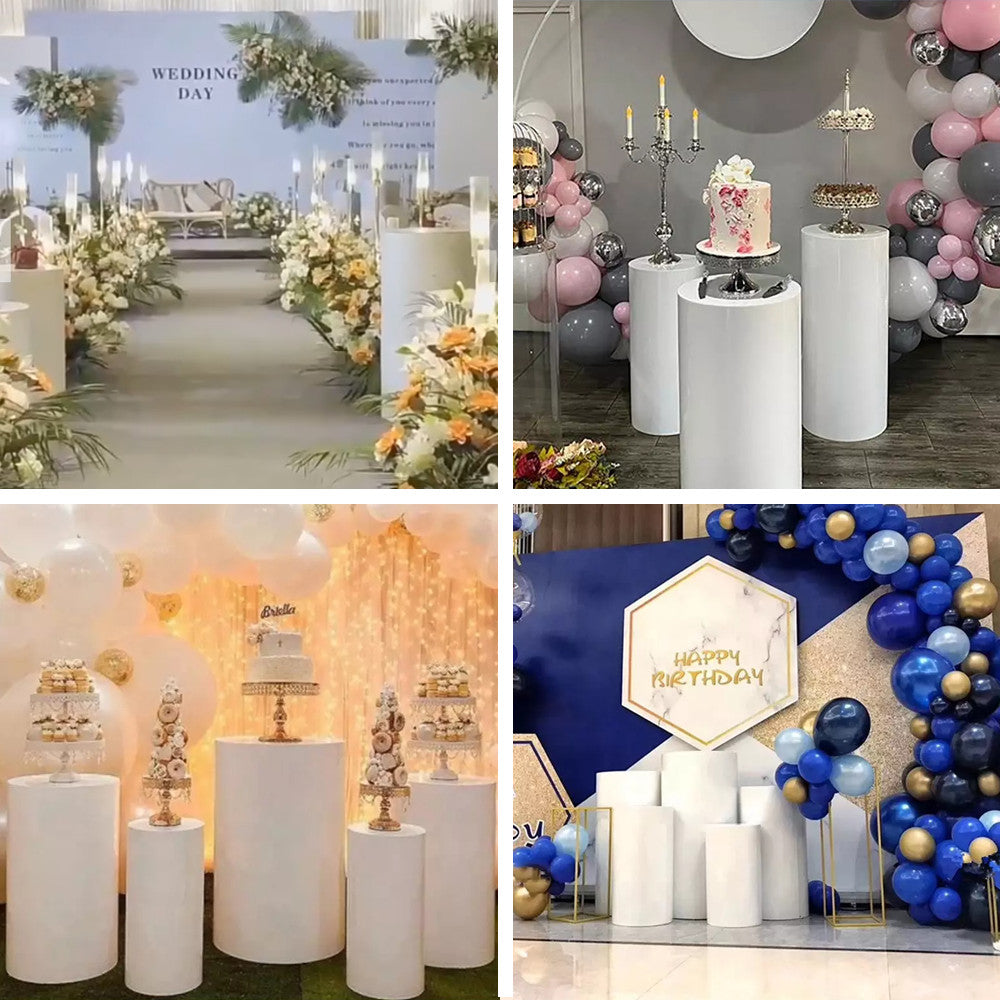 5pcs Metal Round Plinth Pedestal Stands β Wedding Cake & Flower Display