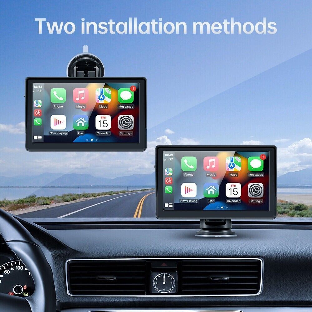 7" Portable Car Stereo Wireless Apple CarPlay Android Auto + Camera
