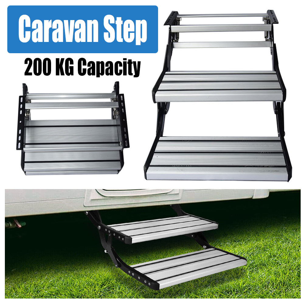 Aluminium Double Folding Caravan Steps